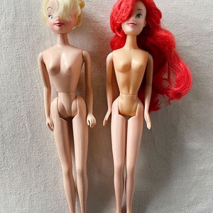 TWO Vintage Prob. German 1960/1990s era Barbie Vinyl Clone Dressed Maddie Mod Outfit Bild Lilli Babs Steffi Simba Blonde Fashion Doll-era