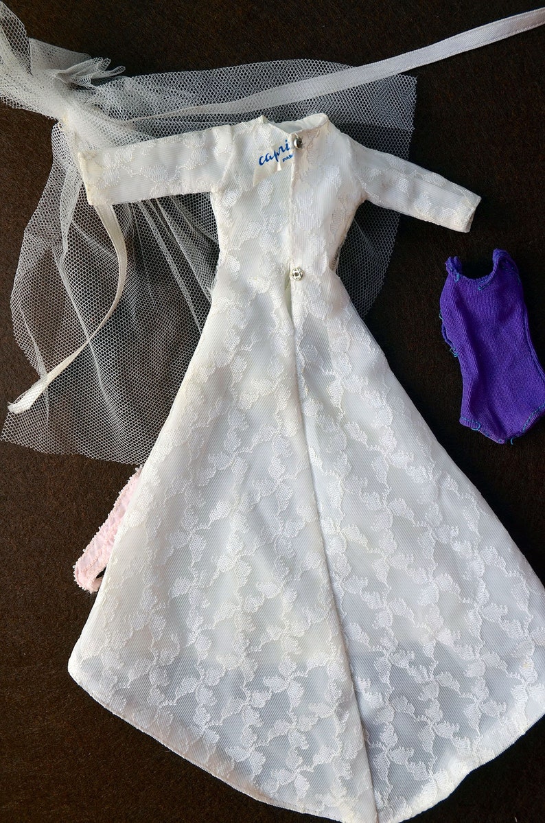 Authentic Vintage Orig French CAPRICE SHEILA Wedding Gown Dress Mily Gégé Bild Lilli Babs Miss Seventeen Marx DreiM Fashion Doll Hausser-era image 2