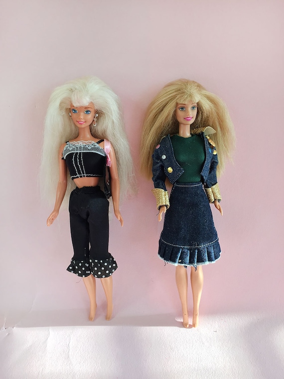 Jaren 1980 Pop Blond Haar Jaren 1990 Vintage Mattel BARBIE Denim