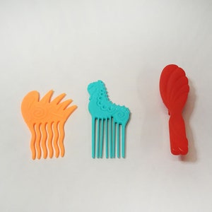 Vintage BARBIE Rockers Hair Combs Picks Memphis Milano Design style Uneeda Dollikin Palitoy Action Girl Doll Original Clothes Mego MADDIEMOD