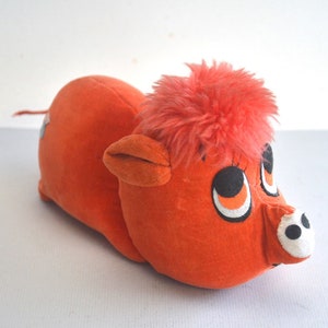 Seltenes seltenes Vintage Schwein KAWAII 50er/60er Jahre Pépé Orange Schwein Fantasy Stofftier Steiff-Ära Japan Tomi FUN Cartoon DAKIN Traum Haustier