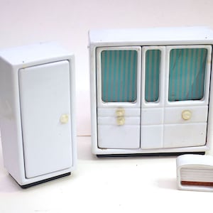 Jaren 60 vintage poppenhuis CRAILESHEIMER moderne meubels uit het midden van de eeuw Keuken EENHEDEN KASTEN Radio Machine Brio Bodo Hennig Modella Hanse-tijdperk