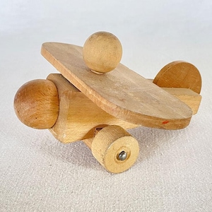 40s Vintage Antique Folk Art Deco The Wooden Toy Co. Canada Wood PLANE Handmade Creative Playthings Mid-Century Modern Design Antonio Vitali