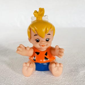 Kawaii Vintage 60s possibly by Herman Pecker DDR Rubber Squeak Toy Doll Vinyl HANNA-BARBERA Cartoon Television Color Tv Pebbles Flintstones