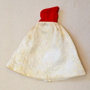 RARE Vintage 1960s IDEAL Toys Fashion Doll TAMMY Misty 1963 &quot;Beauty Queen&quot; Formal Outfit #9189-4 Red Velvet Bodice Dress Lamé Gown Sindy-era