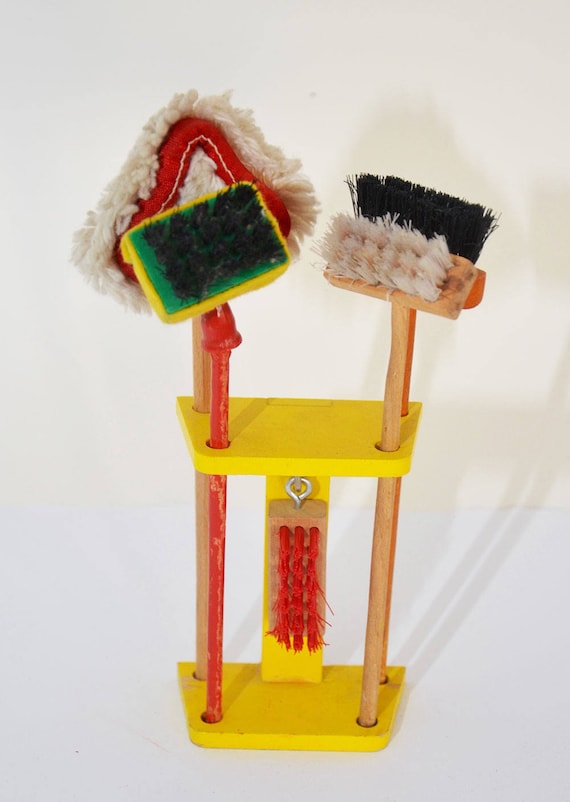 and Duster Dolls House Vintage Mop