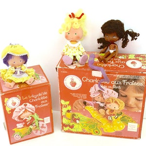 Vintage Antique 1970s/80s European Boxed M.I.B STRAWBERRY SHORTCAKE Lot Dolls Afro-American Friends Toy Rides Tricycle Butterfly Airplane