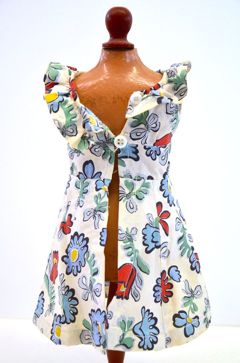 Kampes Knee-length Print DRESS 1920s1930s Authentic Vintage Fashion Cloth Doll Maker Atlantic City Original Kathe Kruse KAMKINS Louise R