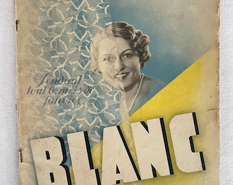 1930er Jahre AUX BON MARCHE Blanc Französische Vintage Antik Art-Deco Zeichnungen Mode-Katalog Booklet Dept. Store Dessous Unterwäsche Stoff Korsetts