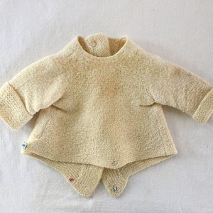 1870/80 Vintage Original Fashion La Mode Poupée Parisienne Jumeau Bru Huret S.F.B.J Doll Off-White Knit Boiled-Wool Jacket Sweater Berceuse