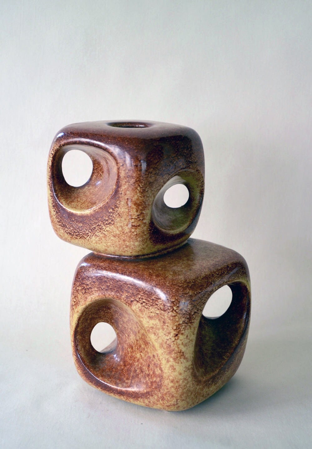 60s〜Bertoncello 花瓶 彫刻的 キューブ形状 ミッドセンチュリー