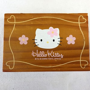 Japanese Japan Vintage Mid-Century Modern Pantin Marionette DJECO Kawaii Child Hello Kitty style Rabbit Bunny Cartoon Cute Baby Toy Wood Box