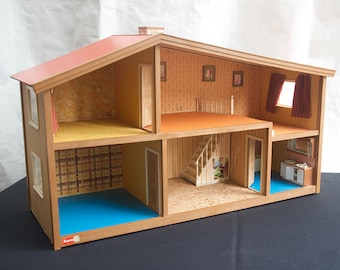 Lundby Sweden 1960s Vintage Doll&#39;s House Furniture Mid-Century Modern Designer Hanse Denmark Brio BODO HENNIG Two Stories Danish Modernism