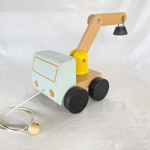1990 Vintage Antique Stylized Deco Wood Toy Handmade Style of Creative Playthings, Mid-Century Modern Finland Design Antonio Vitali-inspired