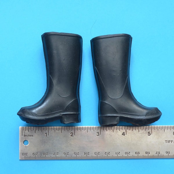 1910s/1920s Vintage Antique French ADVERTISING Memorabilia BAUDOU Rubber Doll-sized Miniature WELLINGTONS Boots Fishing Mid-Century Modern