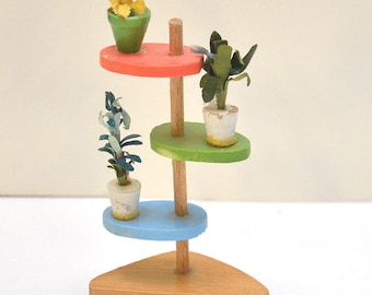 1940s/50s Vintage Crailsheimer Hanse Doll&#39;s House Brio Lundby RARE Bodo Hennig Mid-Century Modern Designer Bamboo PLANT STAND Holder