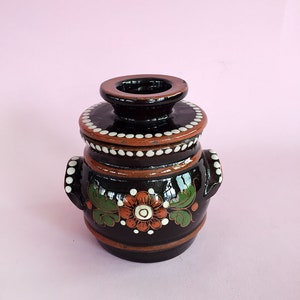 Antique Tradition Swiss FRENCH POTTERY Jar Pot Vintage Ceramic Kitchenware Decorative Signed Edith Rychner-HERTIG Terracotta Folk Art Rustic
