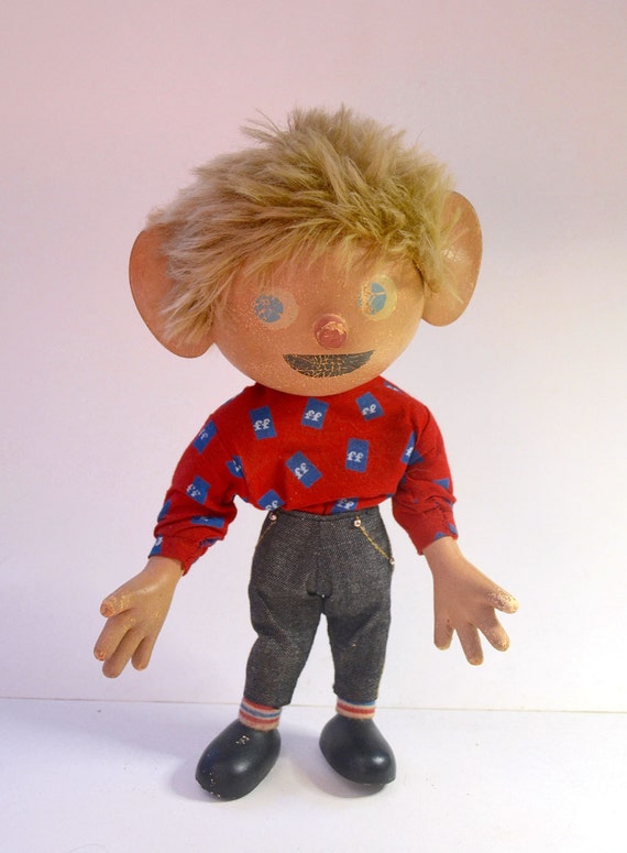 50s 60s Vintage Advertising Boy Rubber Wood Doll Cartoon Etsy