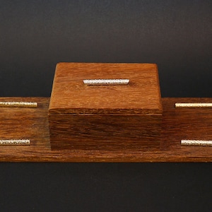 Scatola per sigarette in legno massello di rovere, vintage, antica, europea, realizzata a mano, in stile ART DECO, stile moderno, francese, anni '20/'30