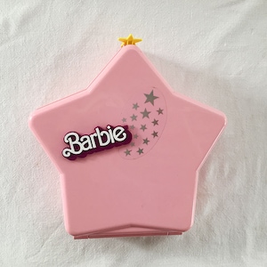 RARE BARBIE Fashion Doll  Vintage 1988 Pink Light Up Vanity Star Shaped Make Up Jewelry Jewellery Box European Edition Superstar Era POP Art