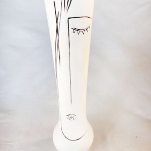 1940s/50s Vintage Mid-Century Modern French German Ceramic Zoomorphic Design Art Deco Fat Lava Art Stylized Face Cocteau-inspired Sgraffito