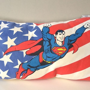 Cartoon bande dessinée Vintage Kitsch Camp SUPERMAN kussen DC Comics Originals Pop Art AMERICANA Iconische man van staal Warholiaanse Warhol-stijl
