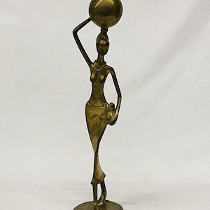 Vintage Art Deco Nouveau Wiener Werkstätte-era Austrian Bronze 1920s/1950s Mid-Century Modern Hagenauer Aubock Bosse Africana Woman Figure