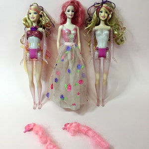 80s/90s (3) Authentic Vintage Original MATTEL Lights Up Blonde BARBIE Friends Fashion Doll European Fairy Mermaid Fantasy Post-Superstar Era