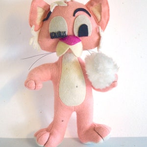 Seltene skurrile KAWAII Vintage 50er/60er Jahre Katze Kätzchen Puppe Spielzeug Filz Stofftier Steiff JAPAN TOMI Dakin Traum Haustier Fun Farm Anime Japanimation
