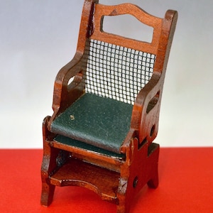 1940s/1950s Vintage SHACKMAN Japan Doll&#39;s House Colonial Furniture Stepped Library Folding Chair Classic American English Design Chippendale