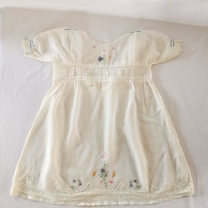 Antique Paul Poiret-era Fashion Child ART DECO Haute Couture FRENCH Embroidered Cotton Lawn Lace Eyelet Dress Ensemble 1910/20s Doll Batiste