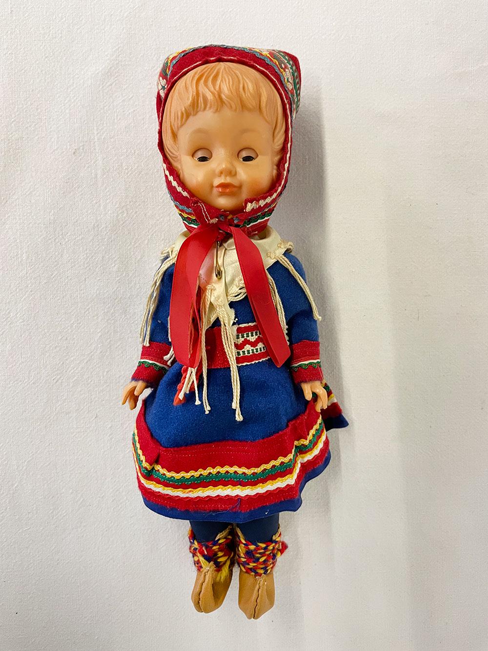 Vintage 50/60s Russian Soviet Union Plastic Doll in Traditional