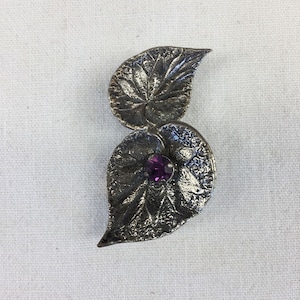 Rare Vintage 50s Haute Couture COUNTESS CIS ZOLTOWSKA for Balenciaga Paris Leaf Motif Mid-Century Modern Brooch Pin Designer Made in France