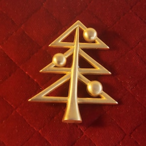 RARE Vintage 50s/60s Mod Haute Couture Edward MOLYNEUX PARIS Space-Age Mid-Century Modern Christmas Tree Brooch Pin Designer-Made in France
