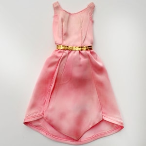 1960s/70s Original Vintage BARBIE Doll  Growing Pretty Hair #1144 Outfit Nice Played With Condition Mod Era 1971-1972 Pink Dress Gold Belt