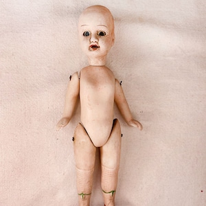 Vintage Fashion Original 1900s/1910s German/French Porcelain Bisque Antique Mignonette Small Doll K and M, SFBJ-era Kammer & Rheinhardt