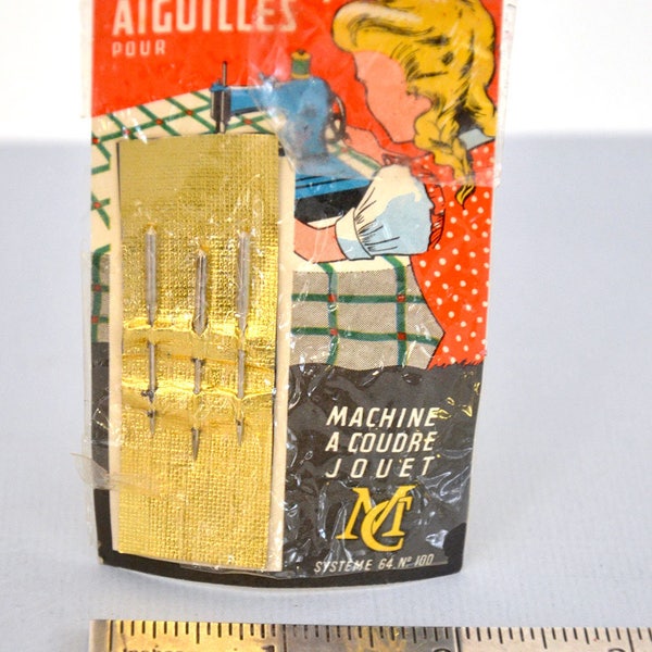 1930s/40 Antique French AIGUILLES TOY Jouet MC Sewing Machine A Coudre System 64 No.100 Needles Lady Child Jumeau Fashion Doll Haute Couture