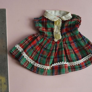 195Os Labeled AMANDA JANE Vintage British Girl Doll Hard Plastic Clothes Fashion Tartan Dress Miss Vogue Ginny Muffy Alexanderkins-style