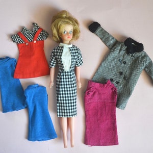 Vintage Antique Orig. France 1960s TRESSY MOD Lot Fashion Doll American Character Palitoy Original Outfits Grow-Hair Snouky Toots Mini Dress