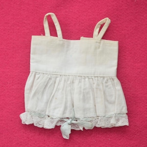 Authentic Antique 1905-1920 Bleuette Doll Cotton Lace UNDERGARMENT Straps Slip BillyBoy* La Semaine de Suzette Gautier-Langereau-MADE France