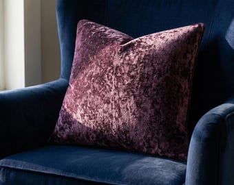 Lot de 2 housses de coussin en velours écrasé prune, housses de coussin texturées violet foncé, élégants coussins ton bijou pour une décoration de salon de mauvaise humeur