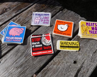 Vintage Animal Rights Stickers