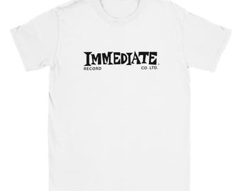 Camiseta con el logo de Immediate Records / Camiseta vintage de sello discográfico británico de los años 60 / Regalo musical de Small Faces Rolling Stones / Cultura retro rock mod