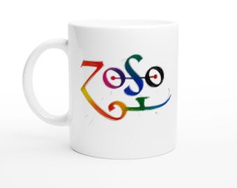 Led Zeppelin Symbol Tasse: Kultiges Albumcover, Geschenk für Musikfans