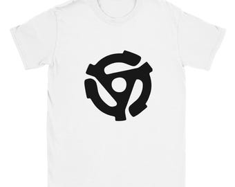 Retro vinyl 45-toeren-adapter-T-shirt: Soft Music Lover-T-shirt