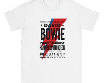 Camiseta de David Bowie / Camiseta de la gira Ziggy Stardust / Regalo para amantes de la música / Rock clásico de los 70