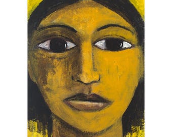 Handmade Art Print - &quot;I AM THE LIGHT&quot; - Abstract Face Art - High Quality Paper Print - Wall Decor