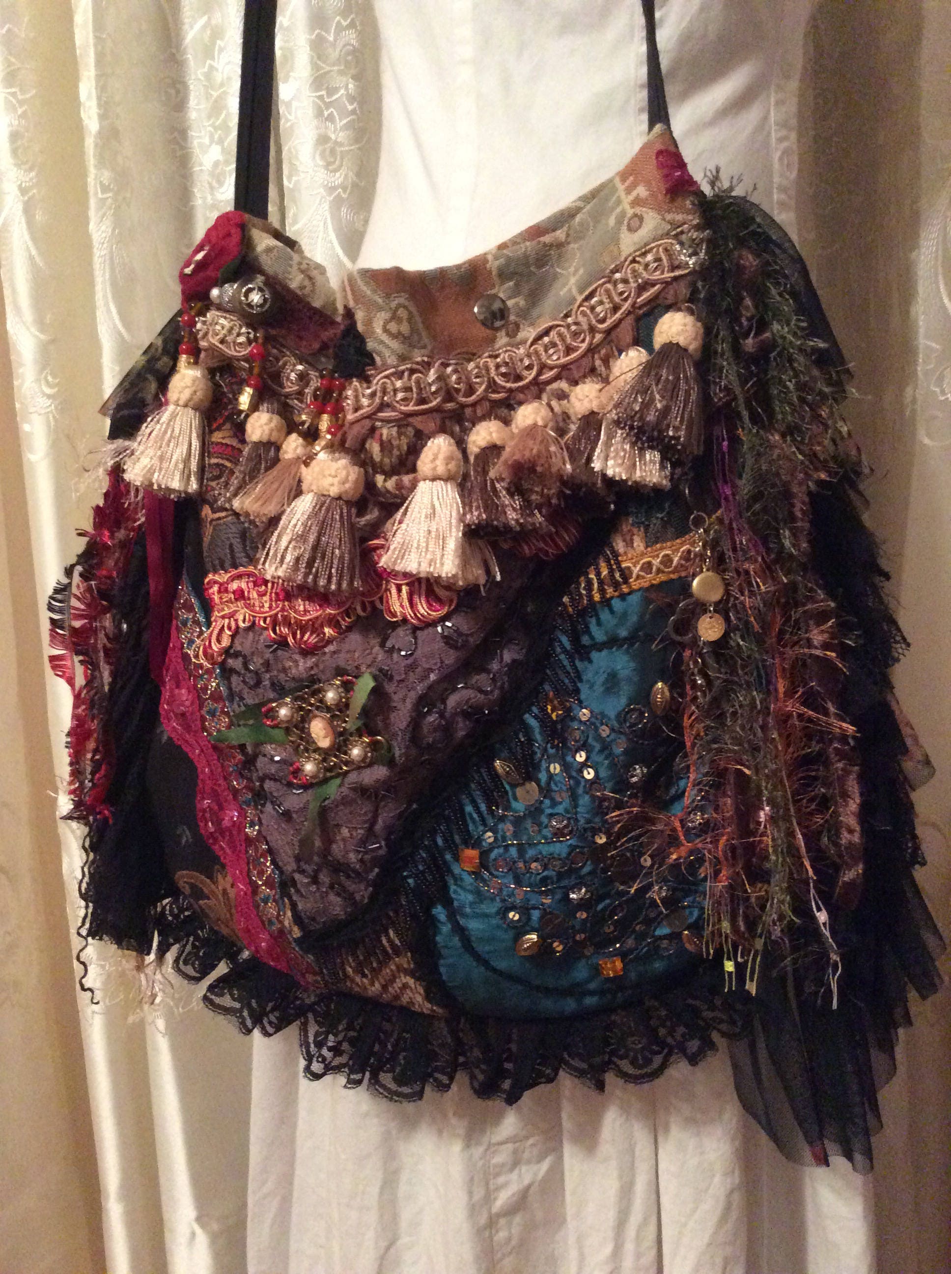 Gypsy Carpet Bag OOAK handmade bag earth tones thick Etsy
