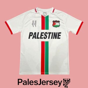 Camiseta de fútbol unisex con diseño de mapa de Palestina, camiseta blanca