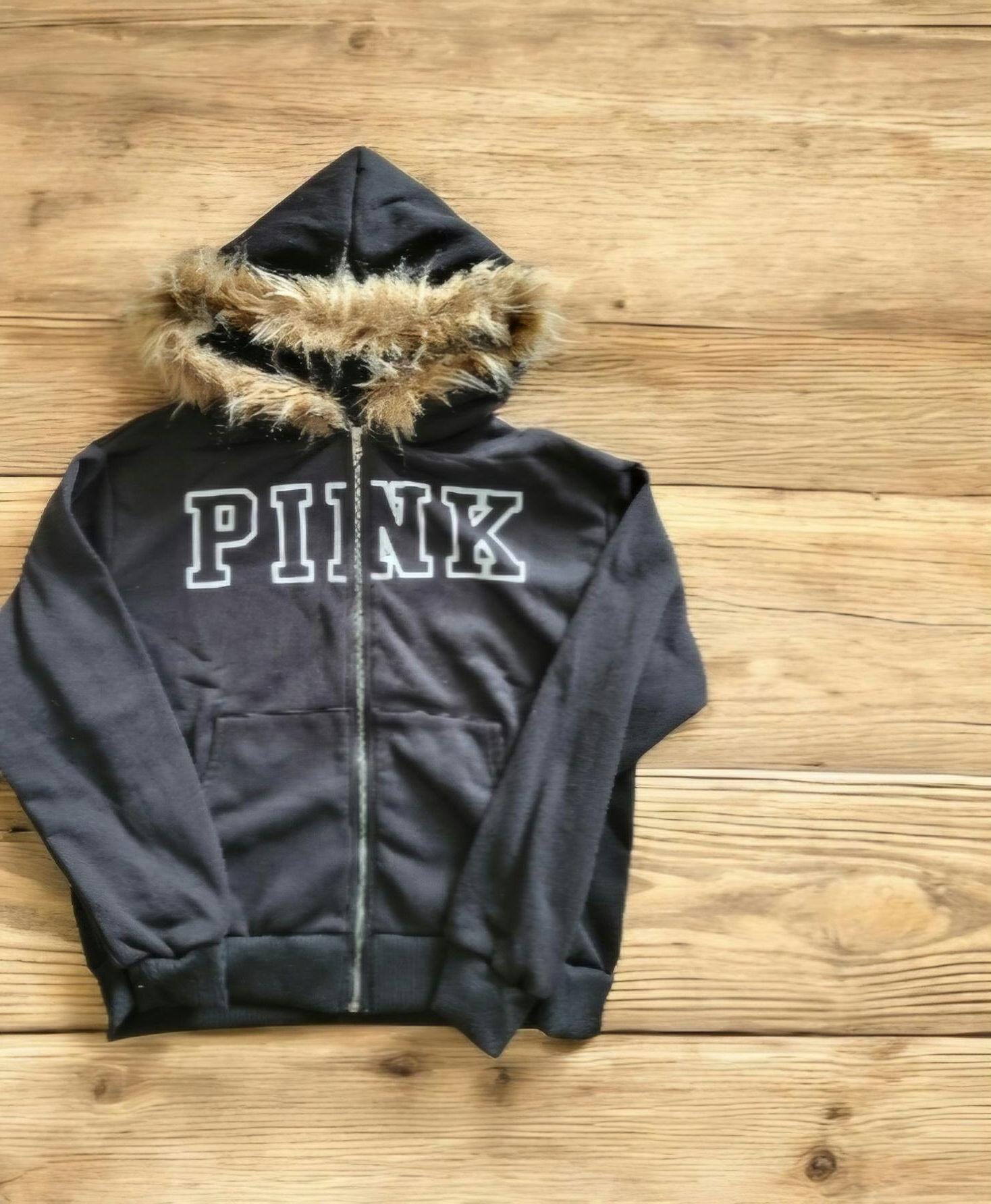 Fur Hoodie Zip Y2k - Etsy